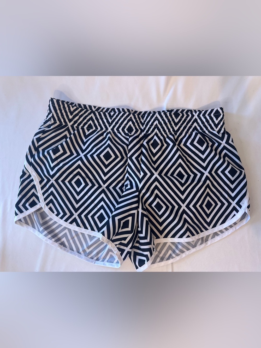 Athletic Works Black & White Geometric Athletic Shorts